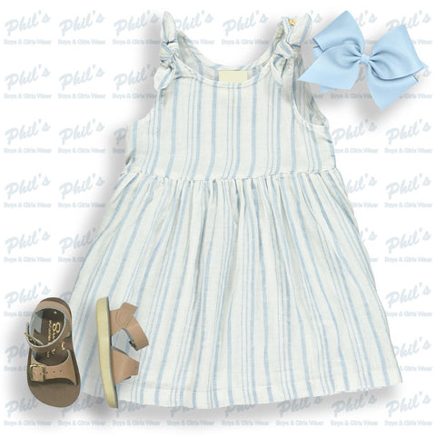 Light Blue Stripe Linen Dress