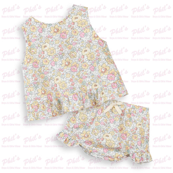 Floral Cross-Back Bloomer Set