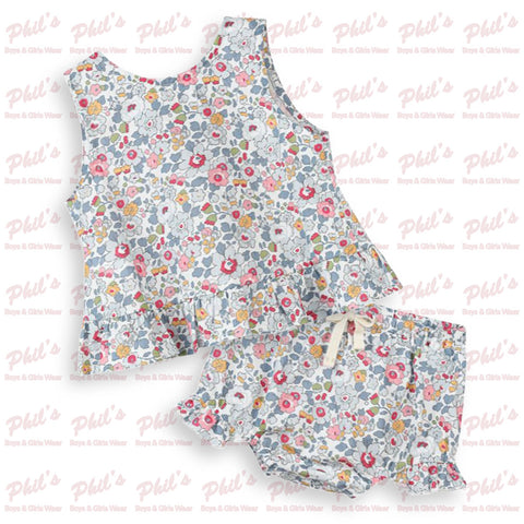 Floral Cross-Back Bloomer Set