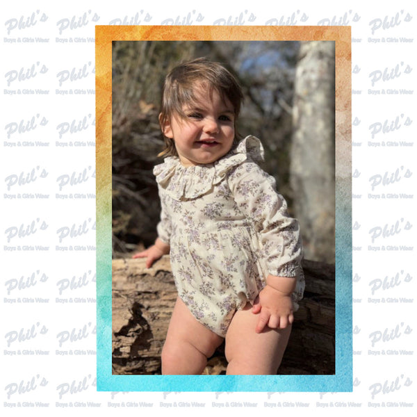 Baby Girls' Lavender Floral Bubble