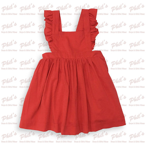 Red Ruffle Strap Cross-Back Dress
