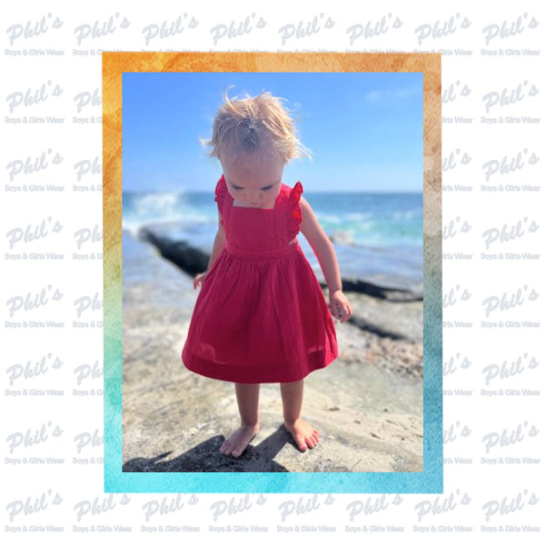 Red Ruffle Strap Cross-Back Dress