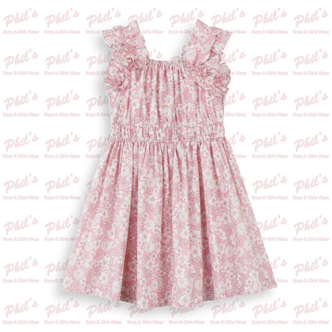 Pink Floral Ruffle Dress