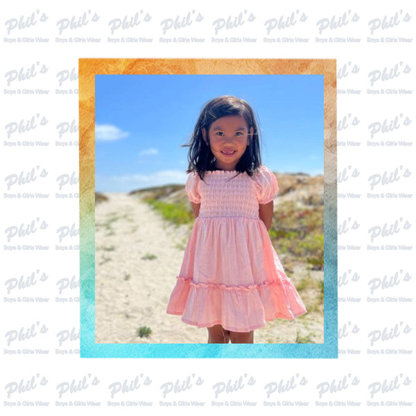 Pink Smock Bodice Dress