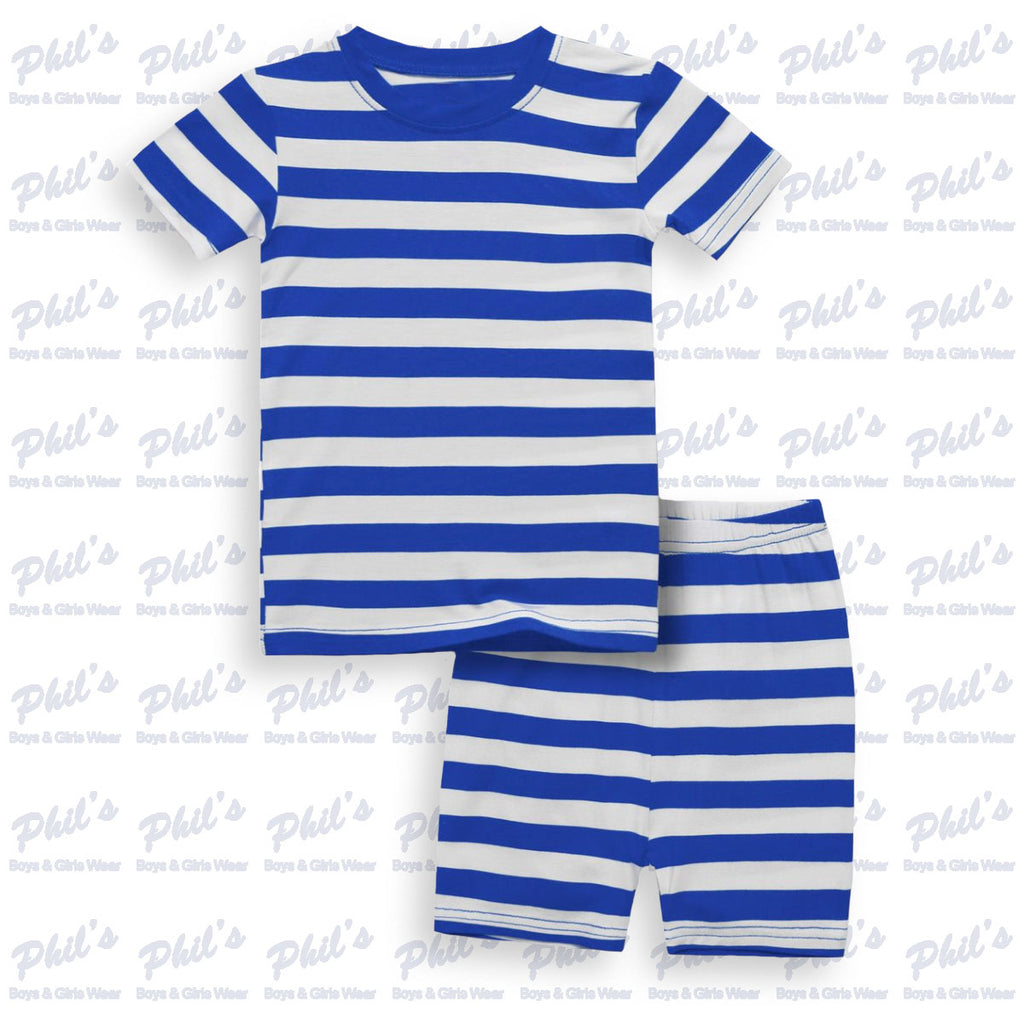 Royal Blue Rugby Stripe Bamboo Pajama