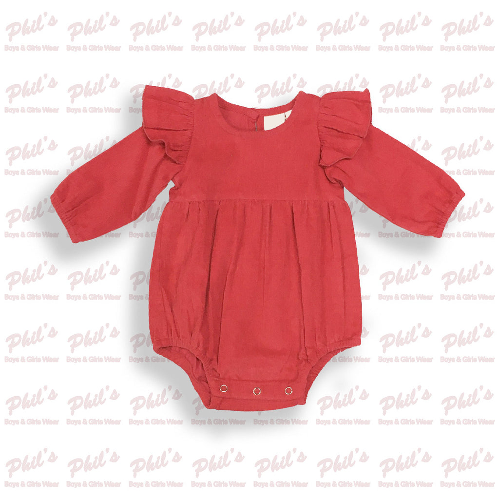 Watermelon Red Corduroy Bubble