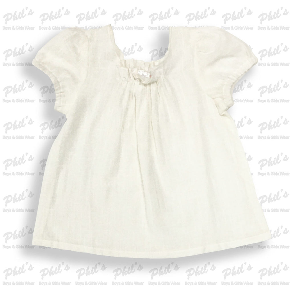 Cream Linen Ruffle Top