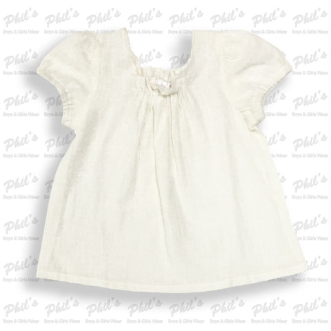 Cream Linen Ruffle Top