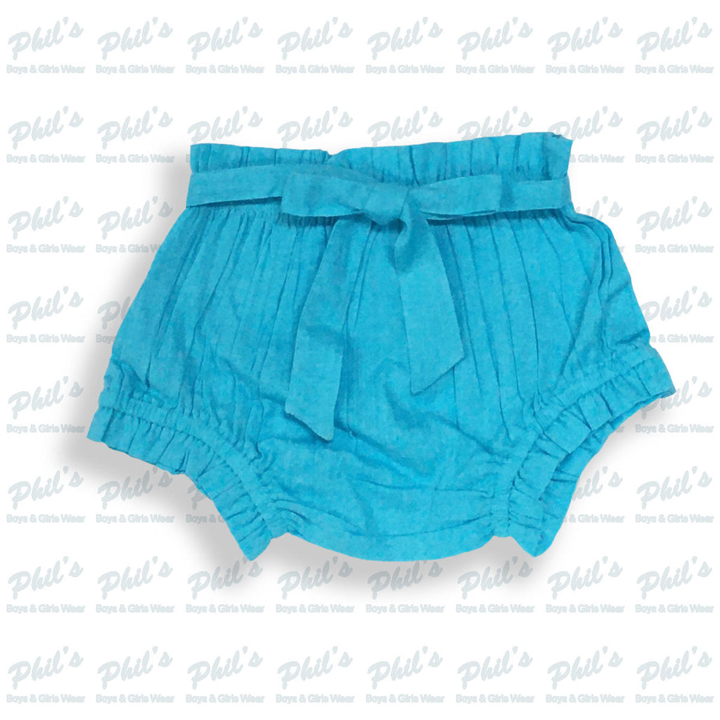 Aqua Blue Linen Diaper Cover