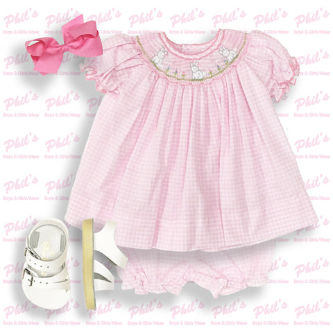 Bunny Smocked Pink Dress