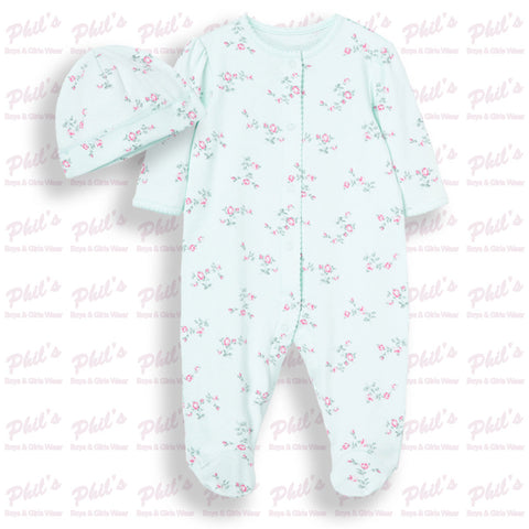 Mint Rosebud Footie Pajama