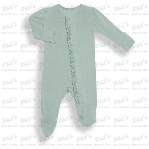 Sage Green Ruffle Bamboo Magnetic Footie