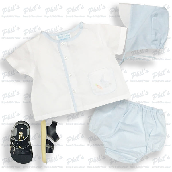Blue Bunny Button-Up Set